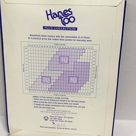 Hanes Too Accessories Nos Hanes Too Plus Size Control Top Pantyhose